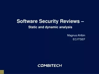 Software Security Reviews –  Static and dynamic analysis