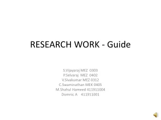 RESEARCH WORK - Guide