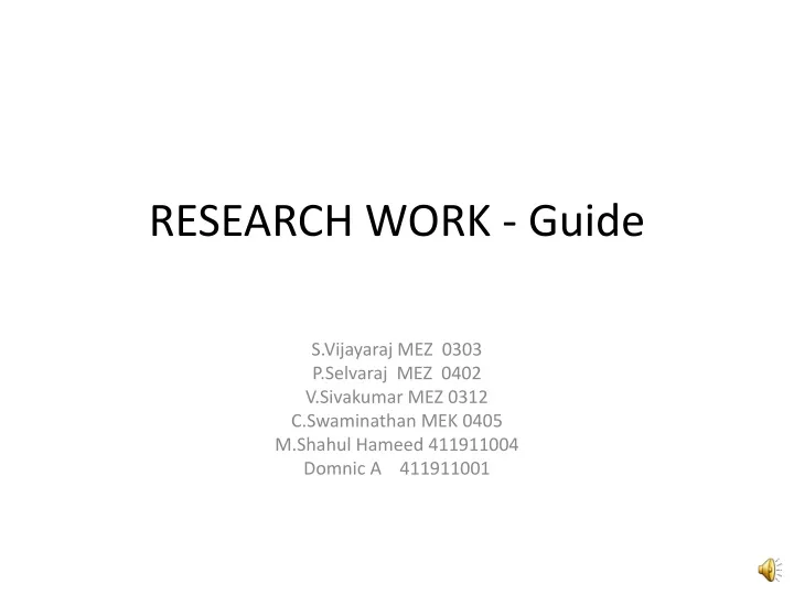 research work guide