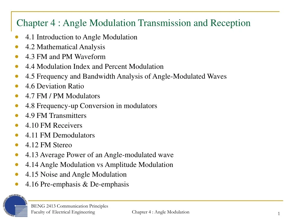 PPT - Comprehensive Guide to Angle Modulation in Communication Systems ...