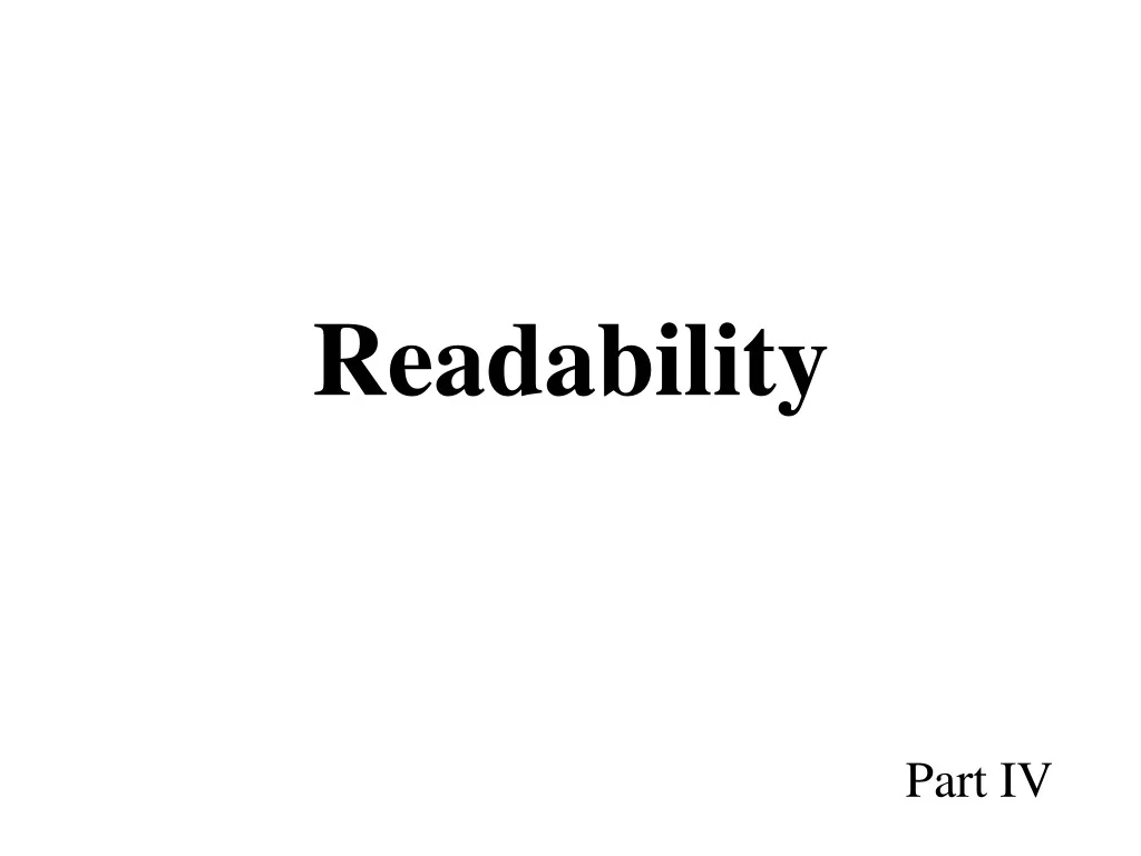 PPT - Readability PowerPoint Presentation, free download - ID:9395198