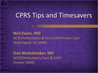 CPRS Tips and Timesavers