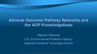 Adverse Outcome Pathway Networks and the AOP Knowledgebase