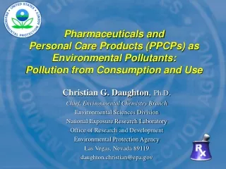 Pharmaceuticals and  Personal Care Products (PPCPs) as