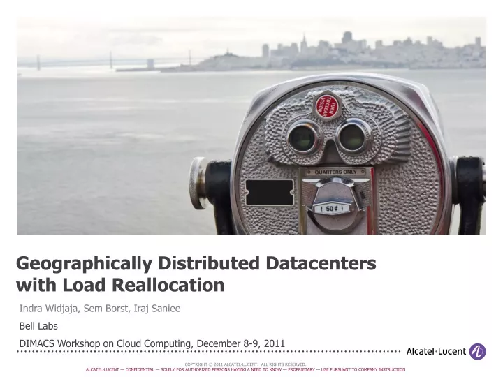 geographically distributed datacenters with load reallocation