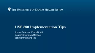 USP 800 Implementation Tips