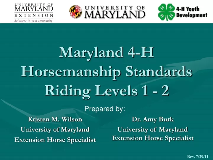 maryland 4 h horsemanship standards riding levels 1 2