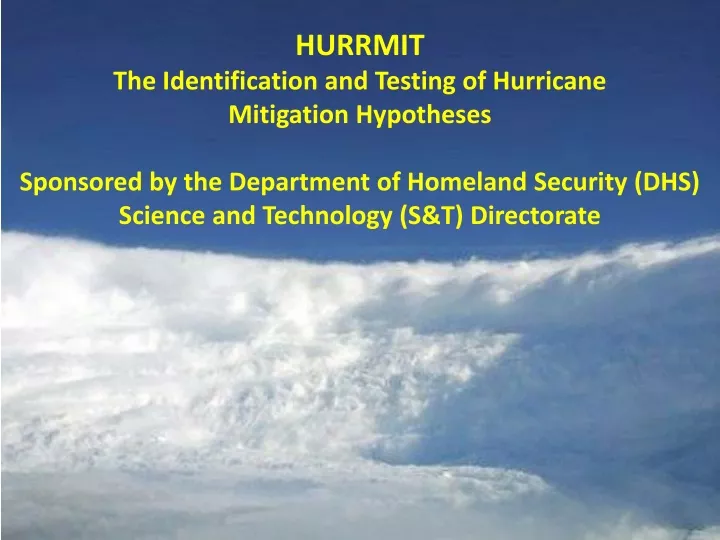 hurrmit the identification and testing