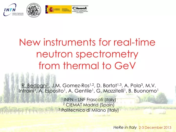 new instruments for real time neutron spectrometry from thermal to gev