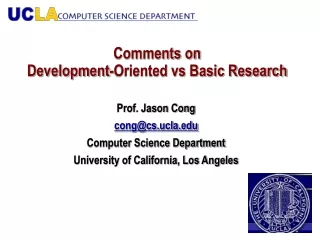 Comments on  Development-Oriented vs Basic Research