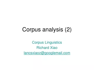 Corpus analysis (2)
