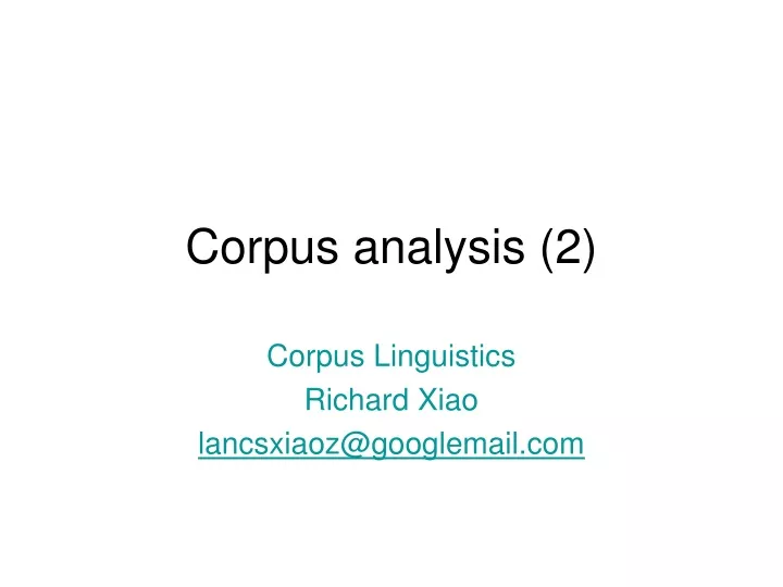 corpus analysis 2