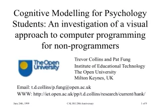 Trevor Collins and Pat Fung Institute of Educational Technology The Open University