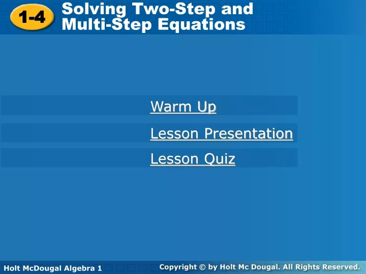 solving two step and multi step equations