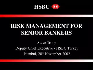 Steve Troop  Deputy Chief Executive - HSBC Turkey  Istanbul, 20 th  November 2002