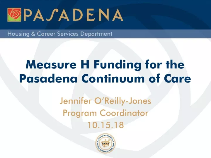 measure h funding for the pasadena continuum of care