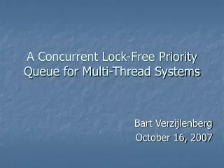 A Concurrent Lock-Free Priority Queue for Multi-Thread Systems