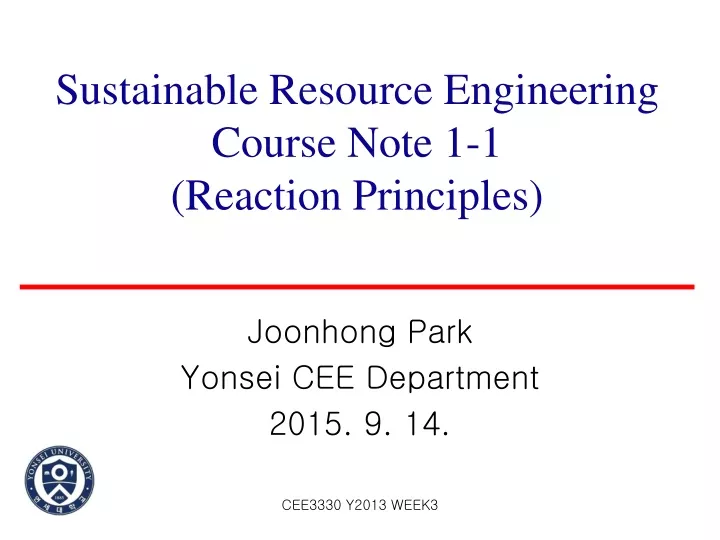 sustainable resource engineering course note 1 1 reaction principles