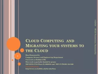 Cloud Computing  and Migrating your systems to the Cloud