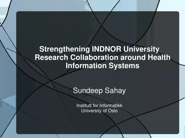 strengthening indnor university research