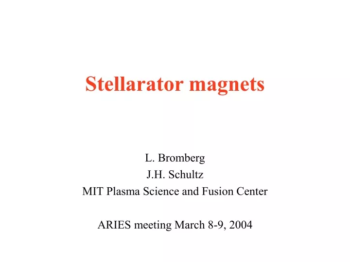 stellarator magnets
