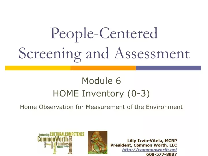 people centered screening and assessment