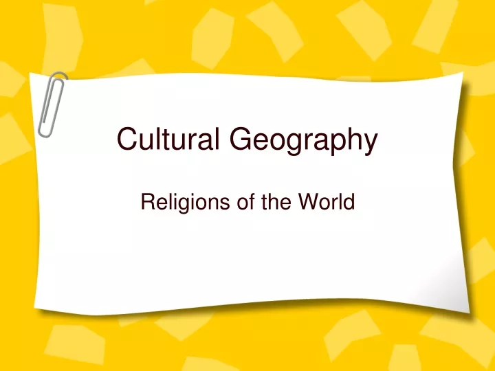 cultural geography