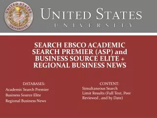 SEARCH EBSCO ACADEMIC SEARCH PREMIER (ASP) and BUSINESS SOURCE ELITE + REGIONAL BUSINESS NEWS