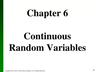 Chapter 6 Continuous Random Variables