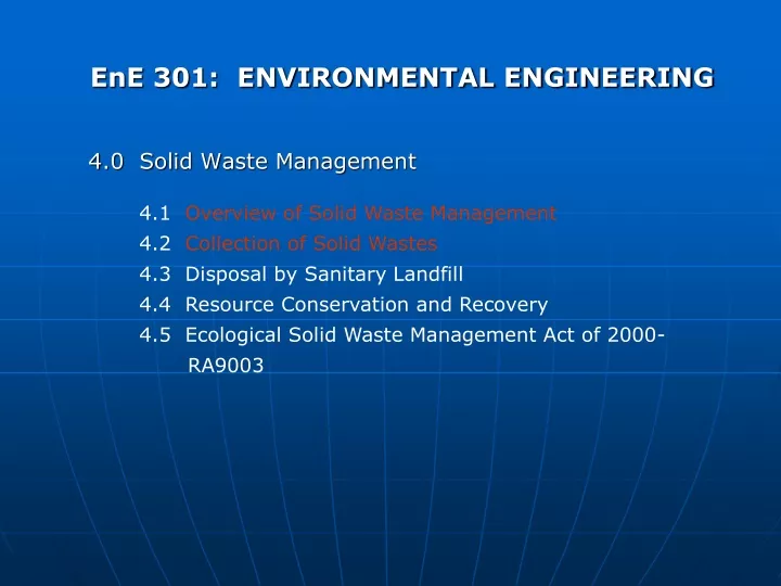 ene 301 environmental engineering