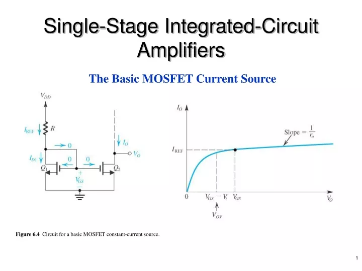 single stage integrated circuit amplifiers