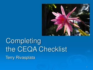 Completing  the CEQA Checklist