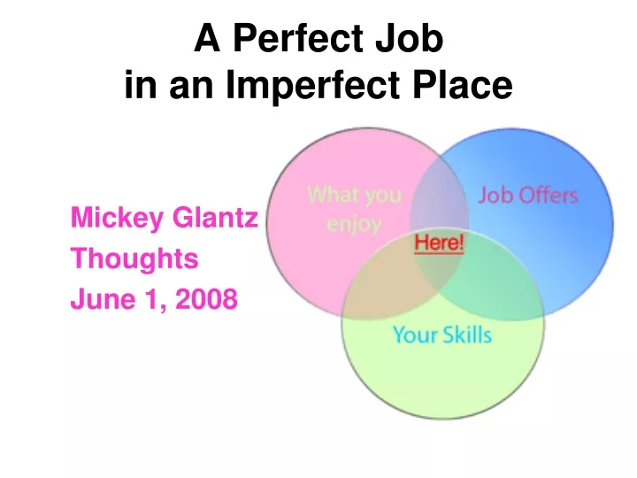 a perfect job in an imperfect place