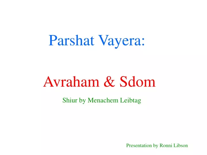 parshat vayera