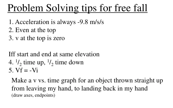 problem solving tips for free fall