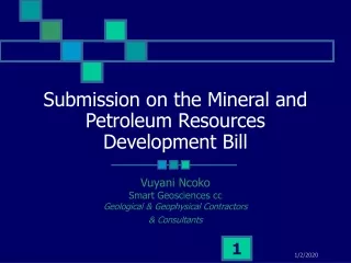 Submission on the Mineral and Petroleum Resources Development Bill