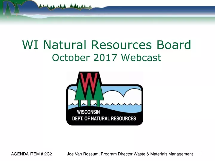 wi natural resources board october 2017 webcast