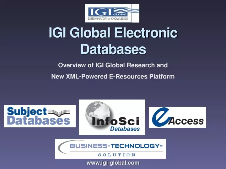 igi global electronic databases