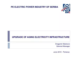 UPGRADE OF AGING ELECTRICITY INFRASTRUCTURE