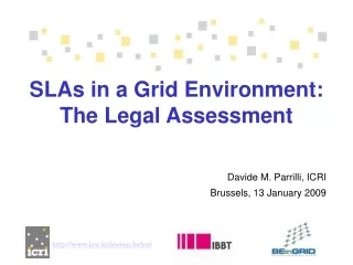 SLAs in a Grid Environment: The Legal Assessment