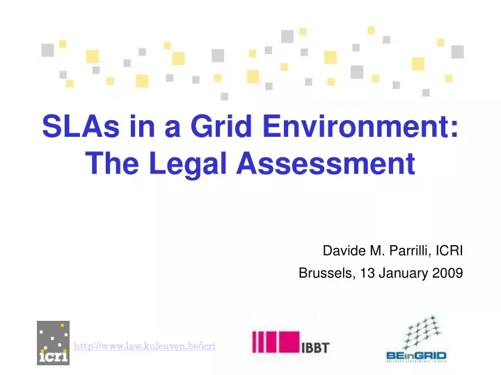 slas in a grid environment the legal assessment