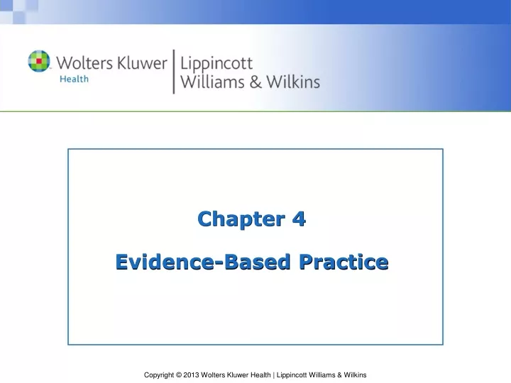 chapter 4 evidence based practice