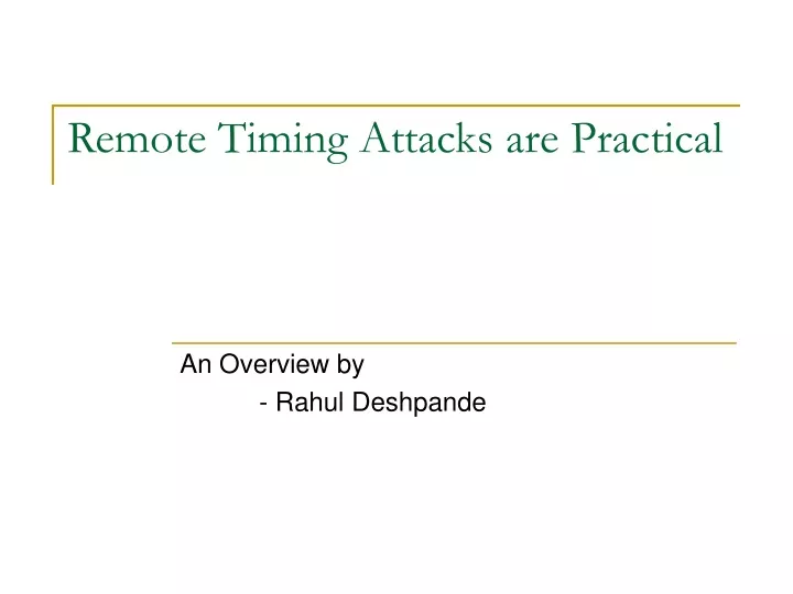 remote timing attacks are practical