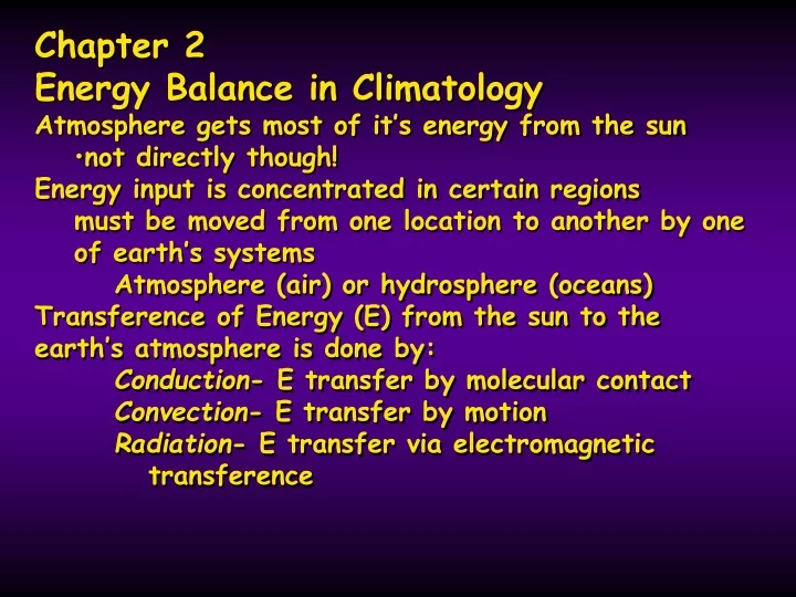 chapter 2 energy balance in climatology