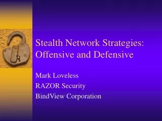 Stealth Network Strategies: Offensive and Defensive