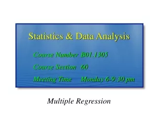 Statistics &amp; Data Analysis