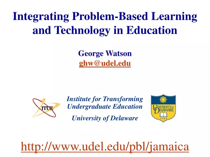 integrating problem based learning and technology in education