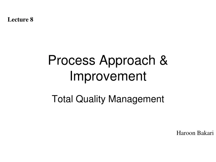 process approach improvement