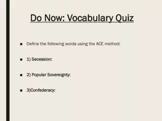Do Now: Vocabulary Quiz
