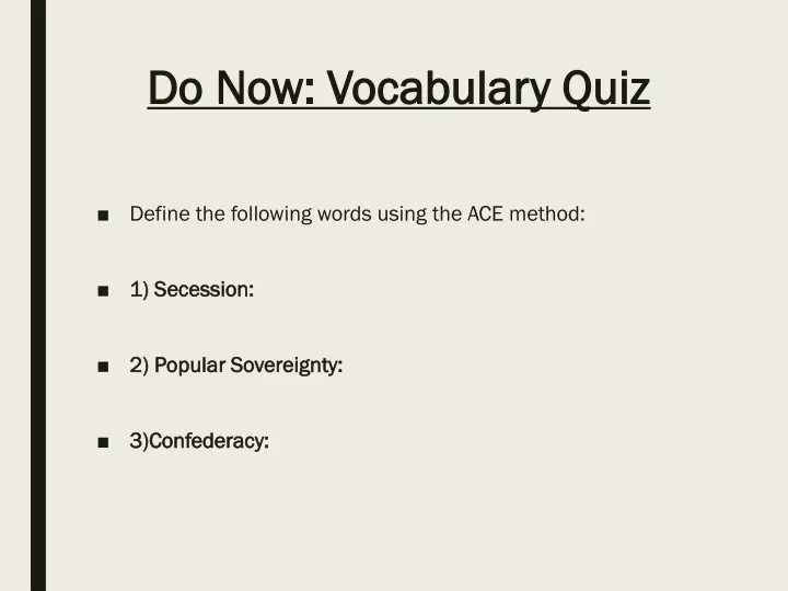 do now vocabulary quiz